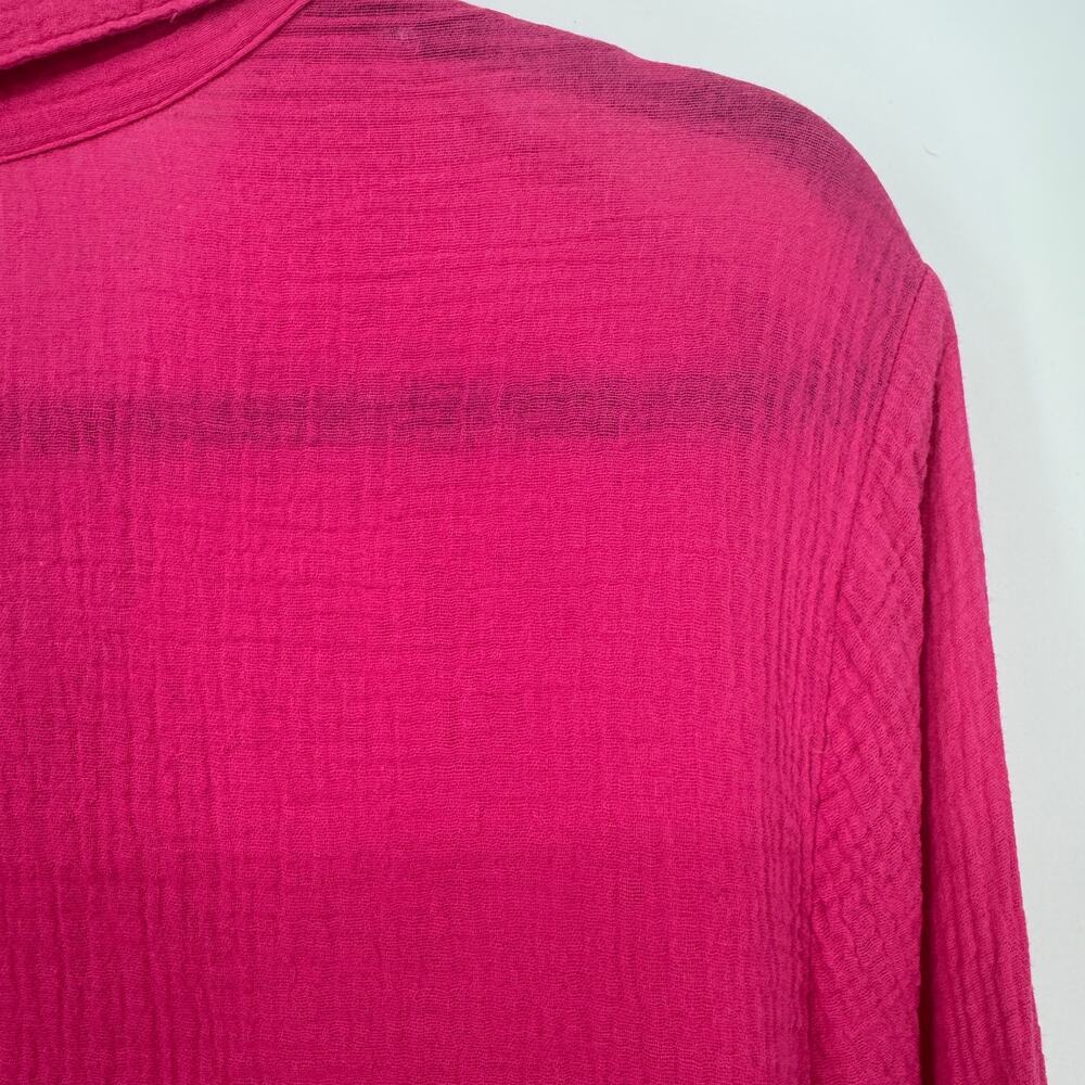 Chico's Women's 2/L Pink Gauzy Cotton Lagenlook Blouse - Picture 5 of 7